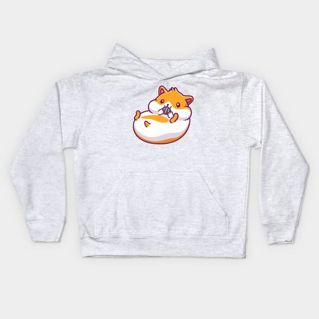 Cute Hamster Eating Sunflower Seed Cartoon Kids Hoodie by Catalyst Labs